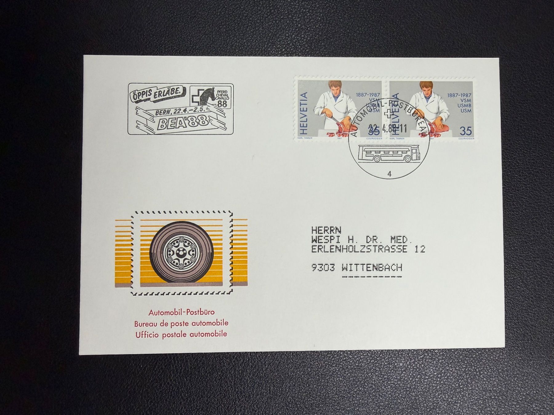 Stempel: BEA Bern 1988 Sonderstempel auf Brief – Gebraucht aus oberrüti von jeanmei