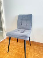 6x Esszimmerstuhl Samt grau Top Zustand