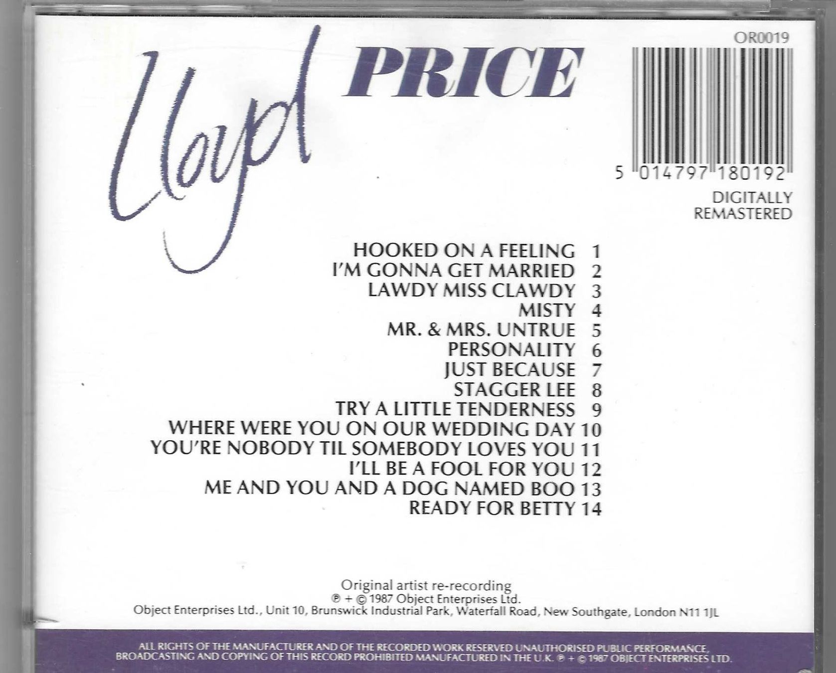 CD: LLOYD PRICE  -  MR PERSONALITY – Usato da Bex venduto da Giorgiob 1