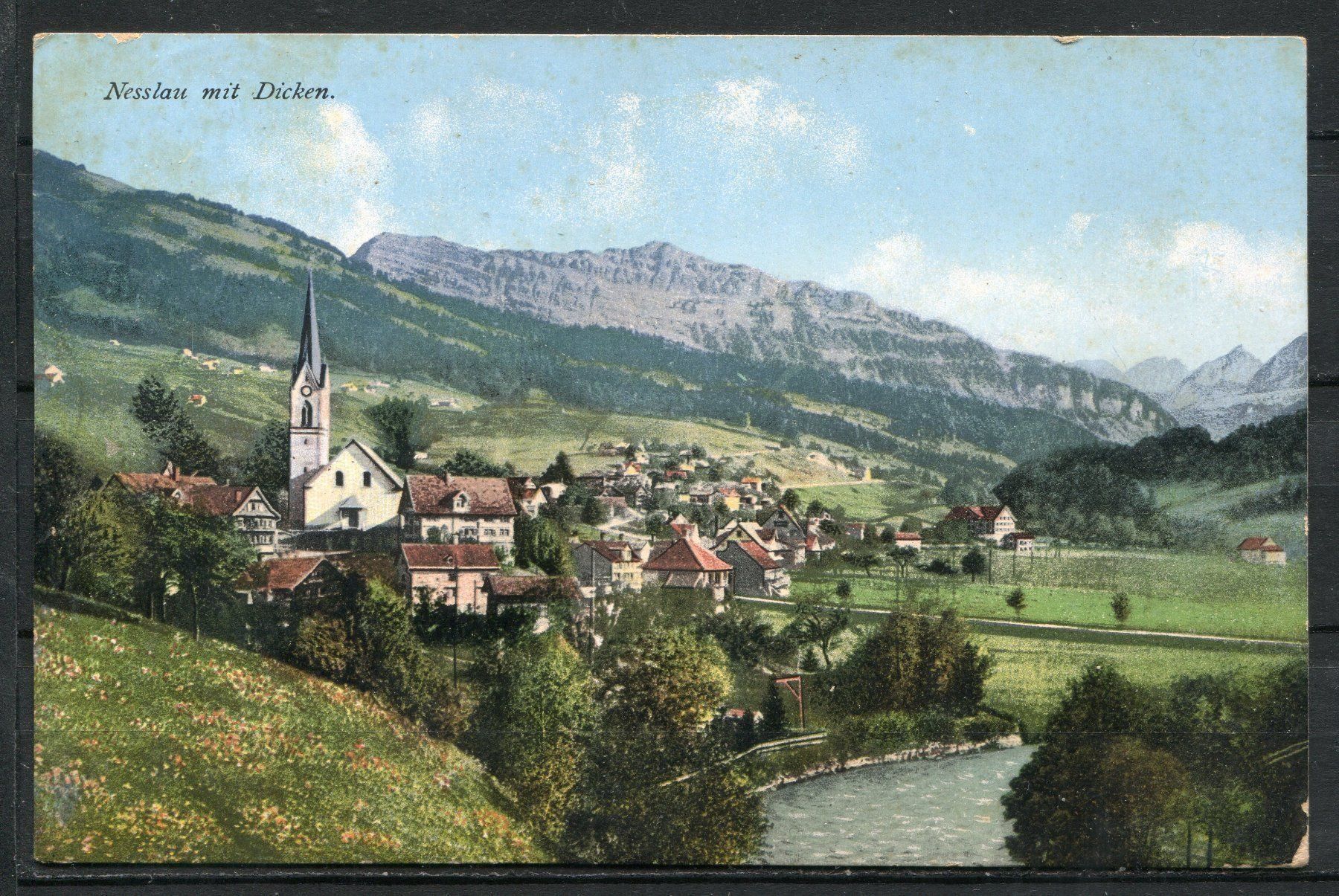Cartoline postali: Nesslau  mit  Dicken  1909 – Usato da Aarau venduto da kufi44