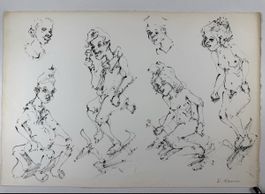 Original Tuschezeichnung Dominik Rasser signiert