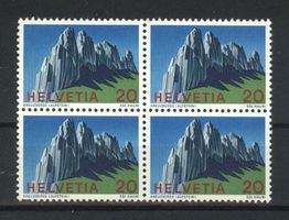 1969, Sondermarken Schweizer Alpen **