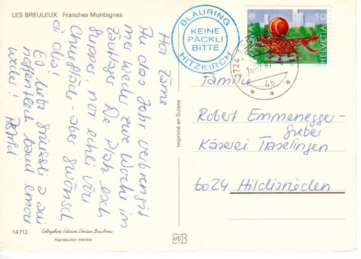 Cartoline postali: Les Breuleux – Usato da Wolhusen venduto da Curver9 1