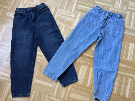 Lot de deux jeans pour enfant taille élastique taille 14