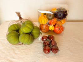 Herbstdeko-Set: Kürbisse, Aepfel, Herbstdekoration, Neu!