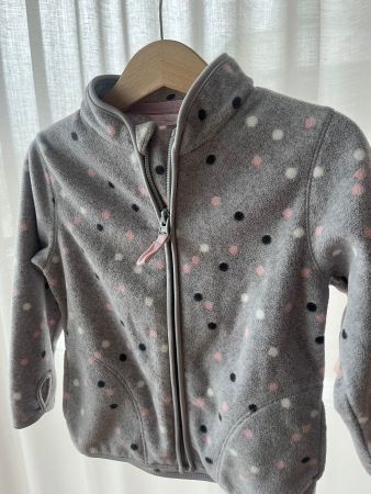 Smile Fleece Jacke, Gr. 92, Grau mit Pünktchen