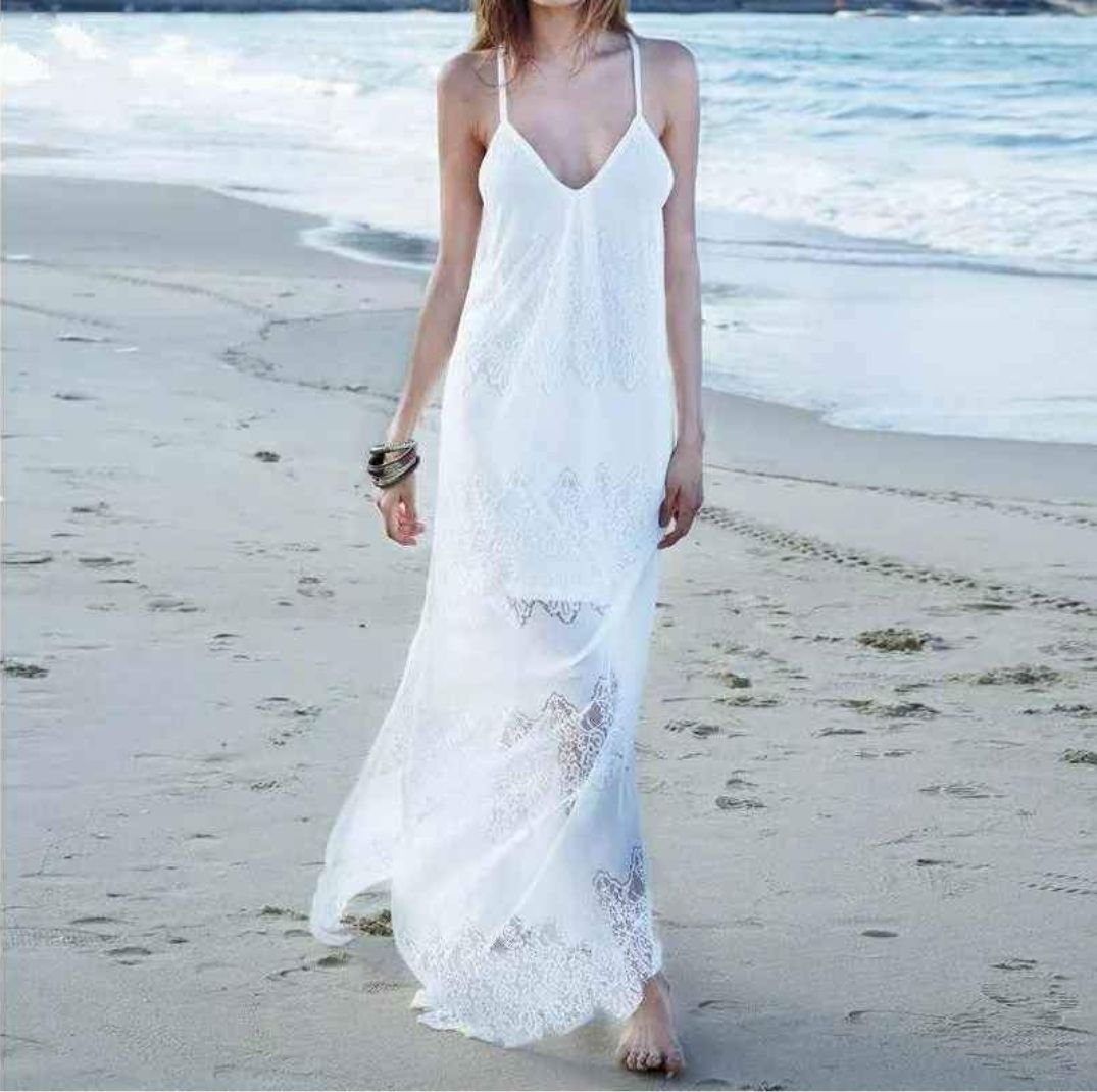 Kleider: bodenlanges Sommerkleid Gr. S (schwarz oder weiss) – Neu und originalverpackt aus Schönengrund von Lotusblume90 1