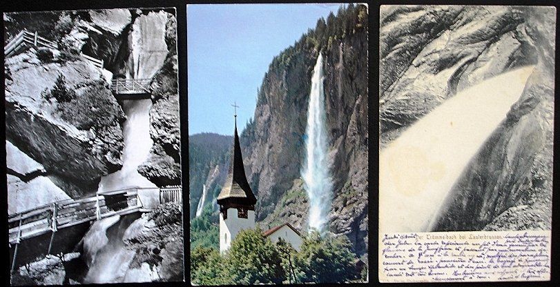 Cartoline postali: 3 Ansichtskarten LAUTERBRUNNEN – Usato da Jona venduto da philajona