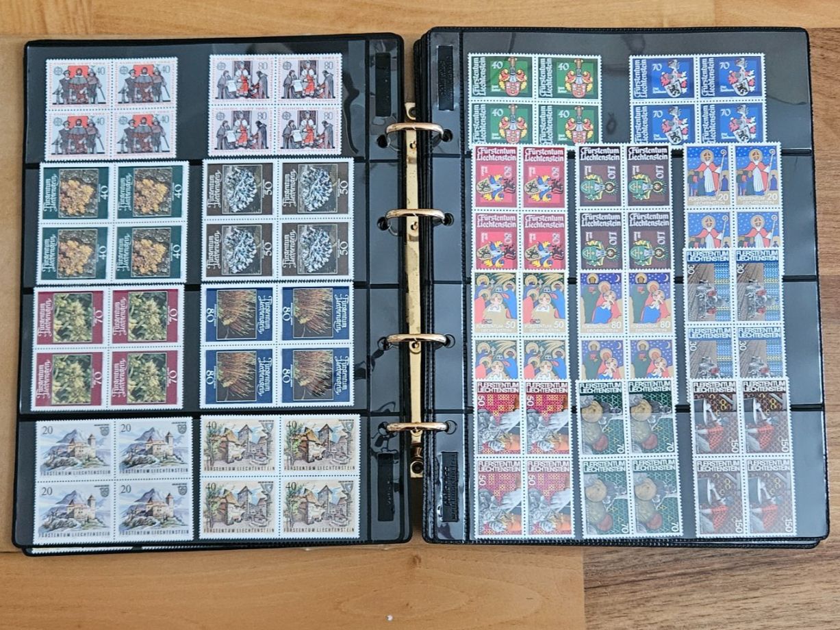 Tutti i francobolli: Viererblock-Sammlung Liechtenstein Postfrisch** Ca.1966-1995 – Usato da Uznach venduto da Rayonii 7