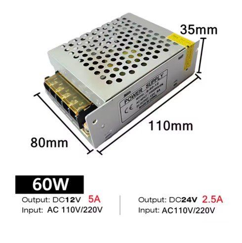 Componenti elettronici: Internes Netzteil 220VAC zu 12V 5A DC Transformator – Nuovo e nell'imballaggio originale da Illnau venduto da diy-shop
