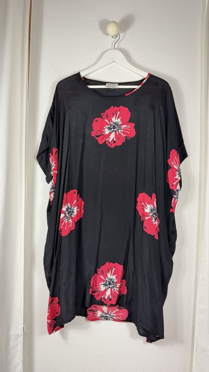 Tuniken: Masai Tunika mit roten Blumenmuster – Neu (gemäss Beschreibung) aus Biel-Bienne von Interstate