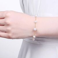 18K Gold Perlenarmband Damen Süßwasserperlen 750 Armband