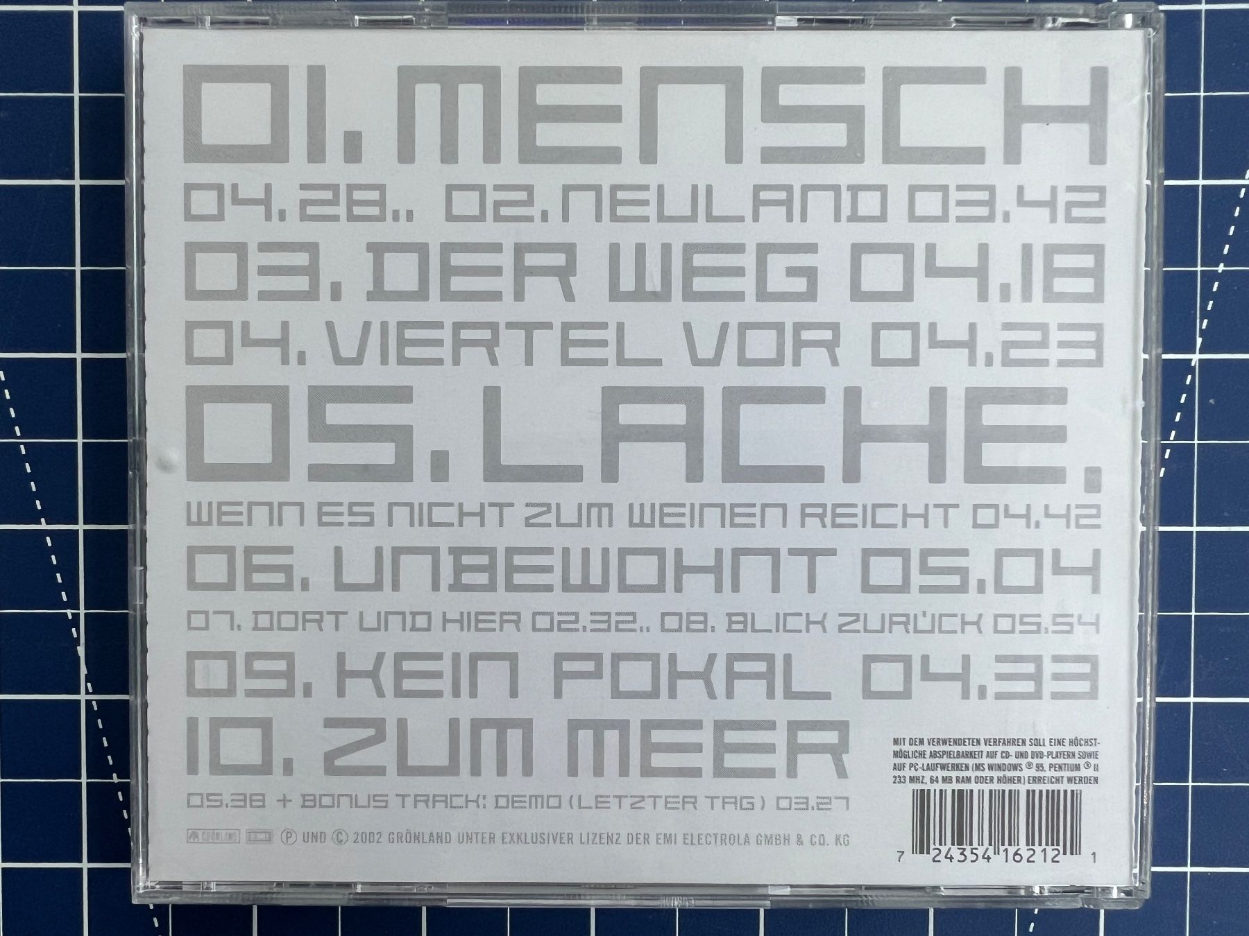 CD: Herbert Grönemeyer – Mensch – Usato da st.gallen venduto da sophiephie 2