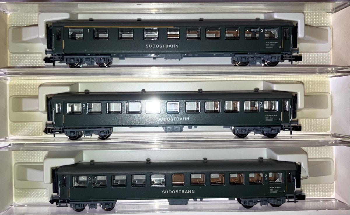 Fleischmann Modelleisenbahnen: Fleischmann SOB 3er. Wagenset  – Gebraucht aus Dompierre VD von immorentes 1