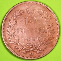 1866 / ITALIEN / 10 CENTESIMI - MÜNZE / RECHT GUT ERHALTEN