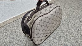 Haustiertransporttasche beige Knochenmuster