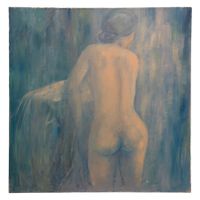 Carine DUTOIT-BORNER (1935-2025) - nu à l'huile sur toile