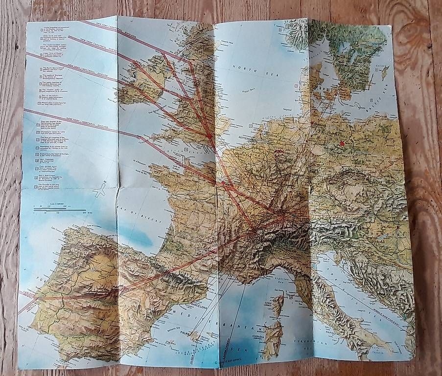 Cartine & Atlanti: Swissair Flugkarte +Flugplan – Usato da Erlinsbach SO venduto da Ginkel 1