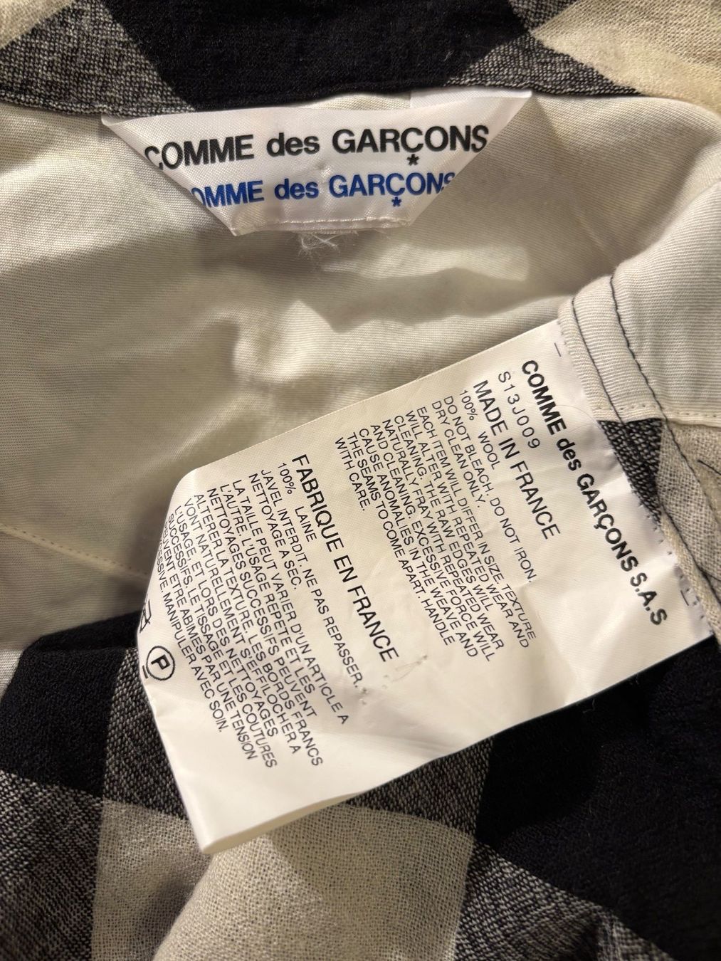 Comme Des Garcons Camicette: Hemdbluse lang, Comme des Garçons, feiner Wollstoff – Usato da Küsnacht ZH venduto da MaBaCa 5