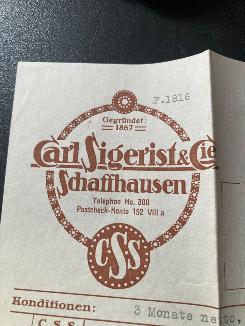Cartoline postali: Carl Sigerist & Co, Schaffhausen – Usato da Filzbach venduto da Sugi7 1