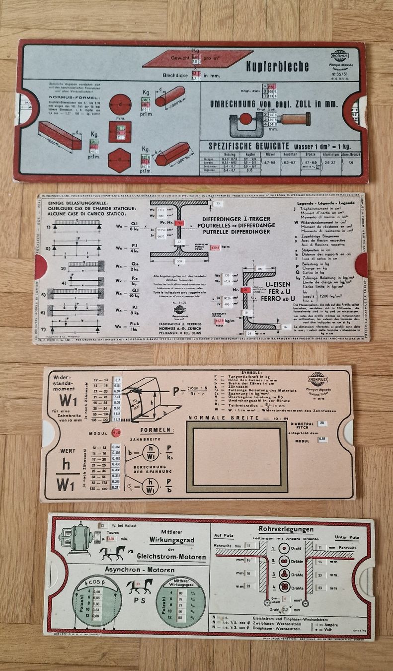 Altro in Scrittura & Disegno: Konvolut 4x Antike NORMUS-Formel Rechenschieber – Usato da Gossau SG venduto da ush_db7j