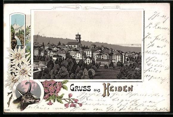Cartes postales: Litho Heiden, Teilansicht u. Steinbock – D'occasion à Berlin par bartko-reher