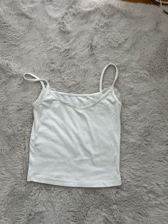 Top mit Spitze weiss Grösse S