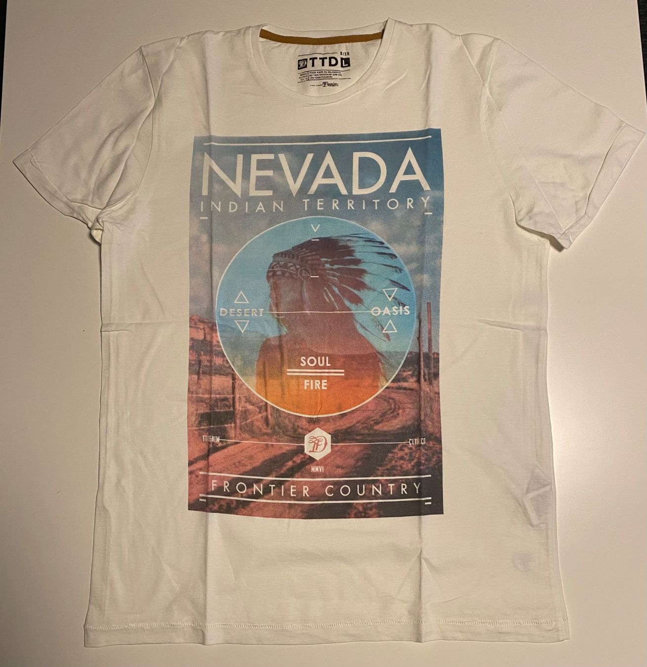 Tom Tailor T-shirt: Tom Tailor Denim - t-shirt blanc taille L – Usato da Tavannes venduto da Blanc0o13