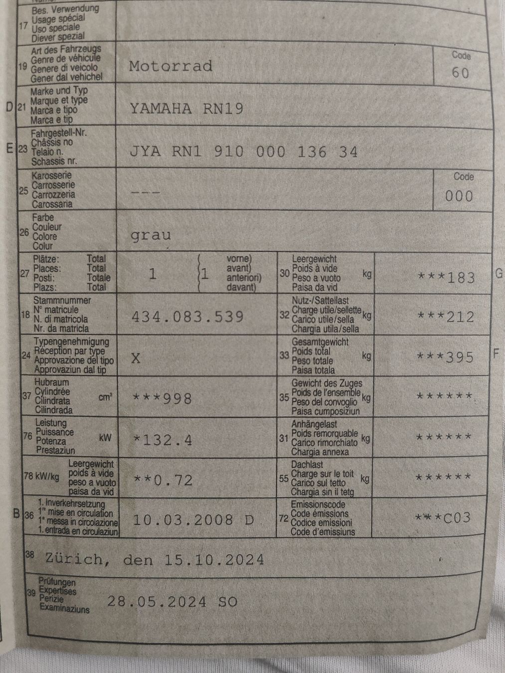 Yamaha Strasse: Yamaha R1 RN19 – Gebraucht aus Adliswil von tim_l8gv 4