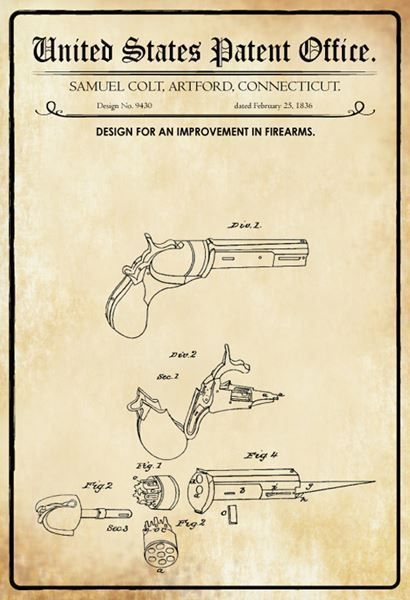 Schilder: Blechschild-US PATENT OFFICE-COLT 9430 – Neu und originalverpackt aus Rupperswil von big-one-sale