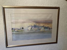 Original Aquarell des Künstlers Guiseppe Mantecca 1987