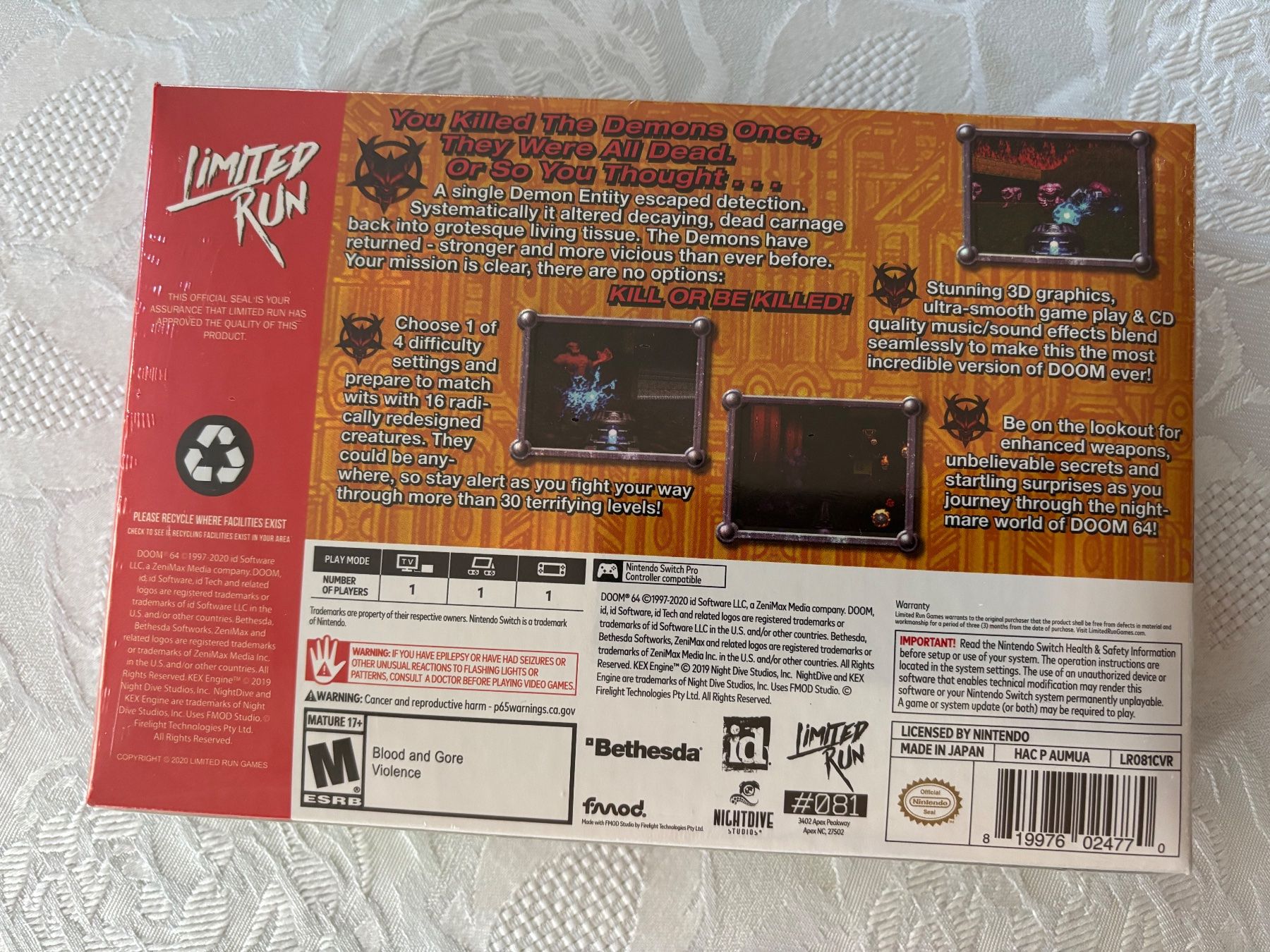 Jeux: Doom 64 (Classic Edition/ LRG) NEU – Neuf avec emballage d'origine à Frenkendorf par Fionchen 2