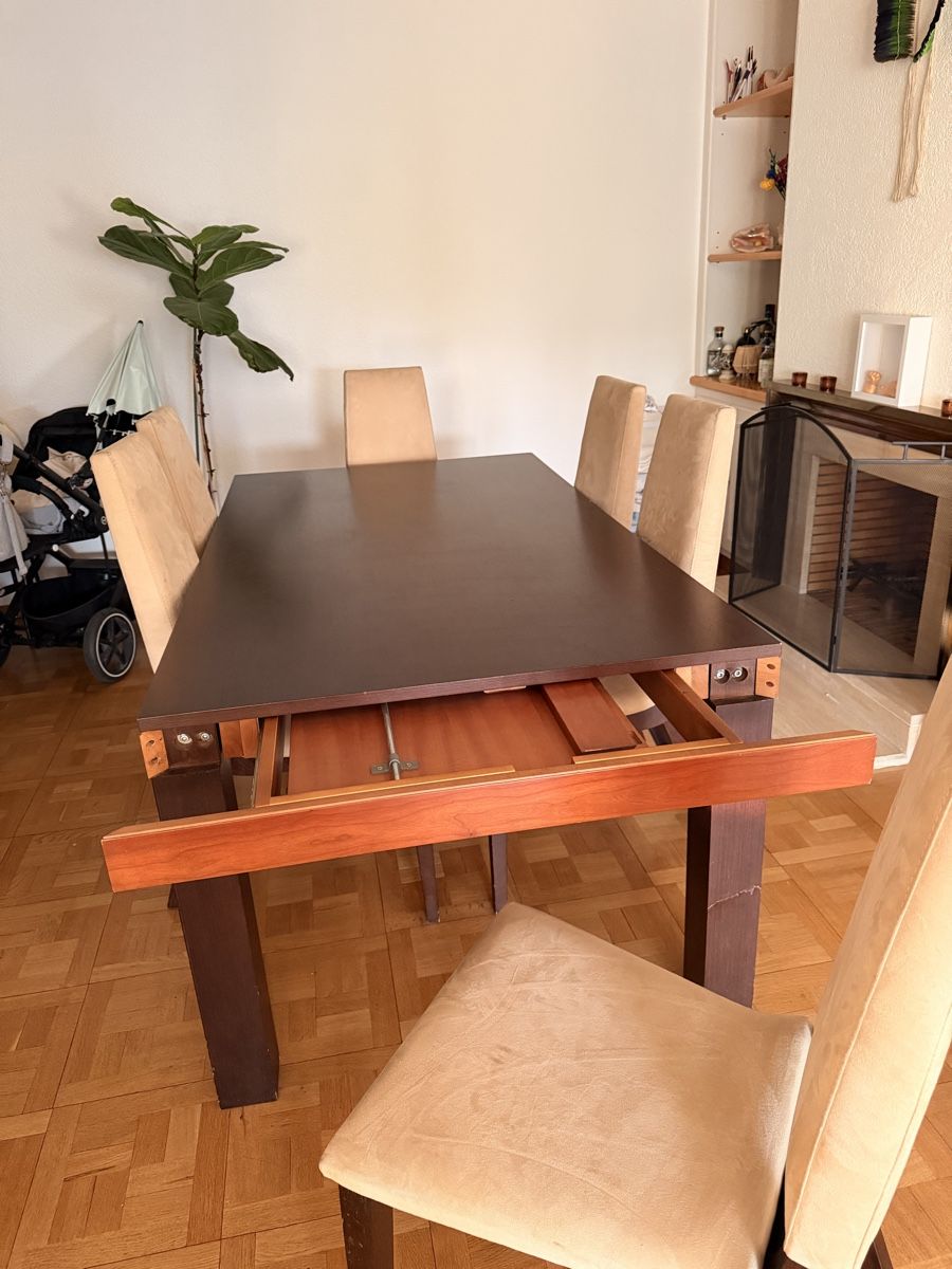 Tischset: Dining table set with 6 chairs extendable used condition – Gebraucht aus Genève von alb_6scd 3