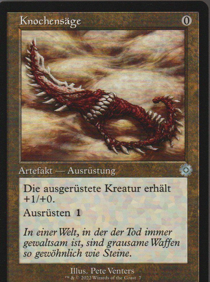 Magic The Gathering Carte collezionabili: Magic The Gathering MTG Retro Frame Artifact 07 Knochensäge – Nuovo (secondo la descrizione) da Vezia venduto da Aquarius_Age