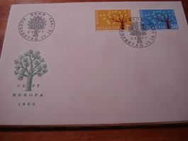 FDC 1962 Europamarken, ungelaufen