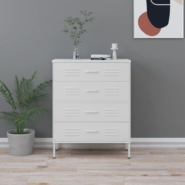 Cassettiere: Commode Blanc 80x35x101,5 cm Acier – Nuovo e nell'imballaggio originale da Palézieux venduto da bantouklan1 1