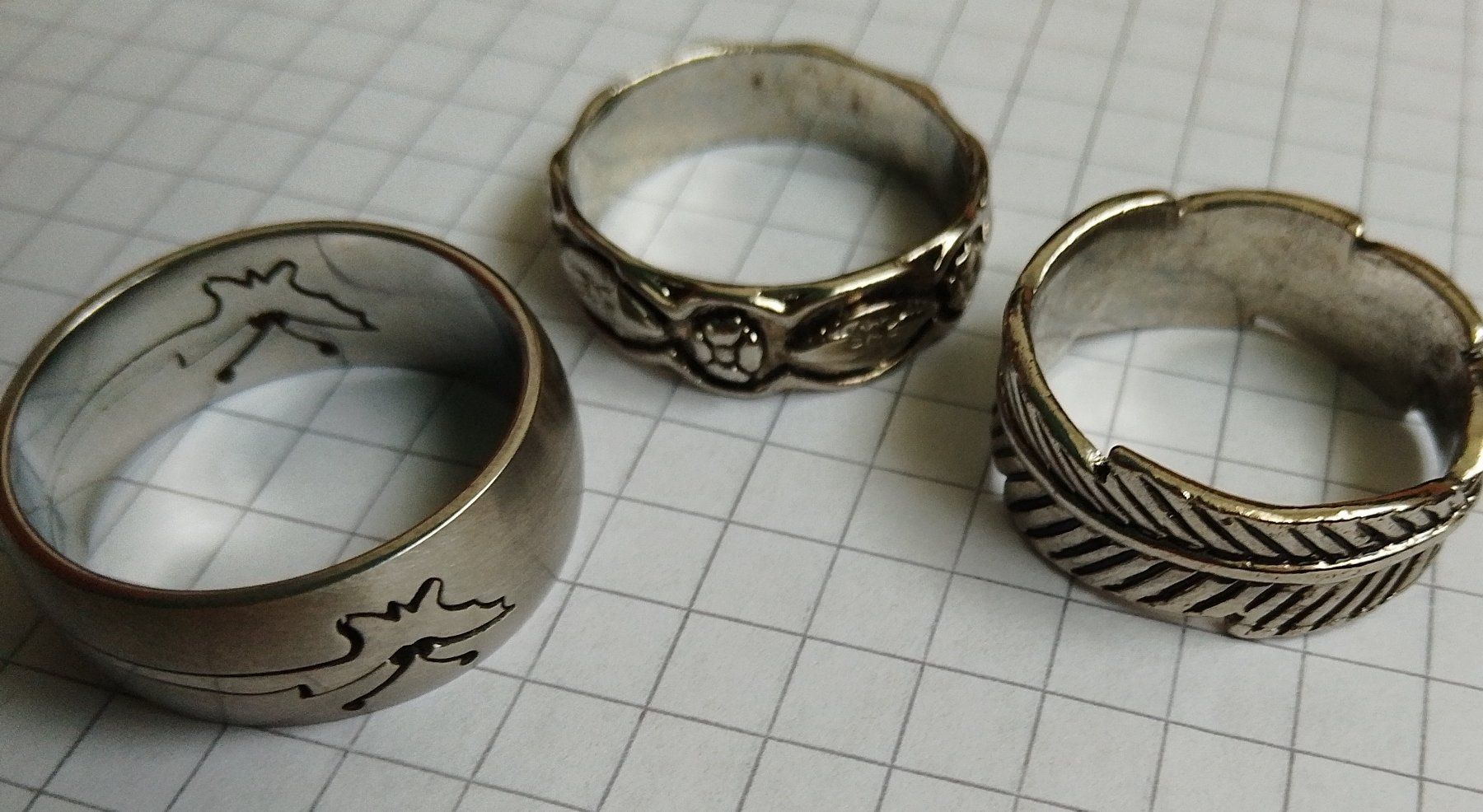 Ringe: Edelstahl Puzzle Ring + 2 Vintage Mode Schmuck Ringe – Gebraucht aus Wohlen AG von salamanderspielwaren 3