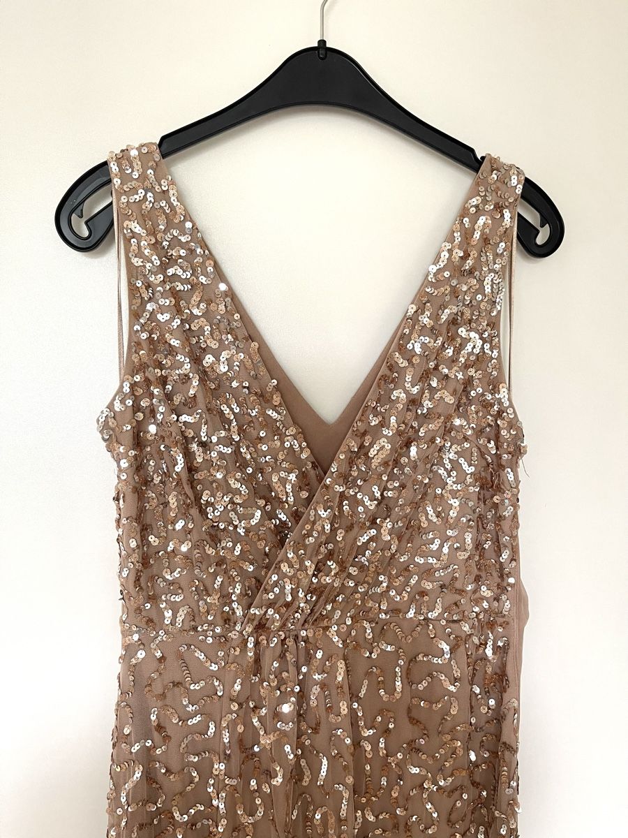 Zalando Vestiti: Abendkleid gold mit Paietten – Nuovo (secondo la descrizione) da Bülach venduto da marra 1