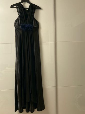 Schwarzes Abendkleid mit Federn, Gr. 36 - Festlich!