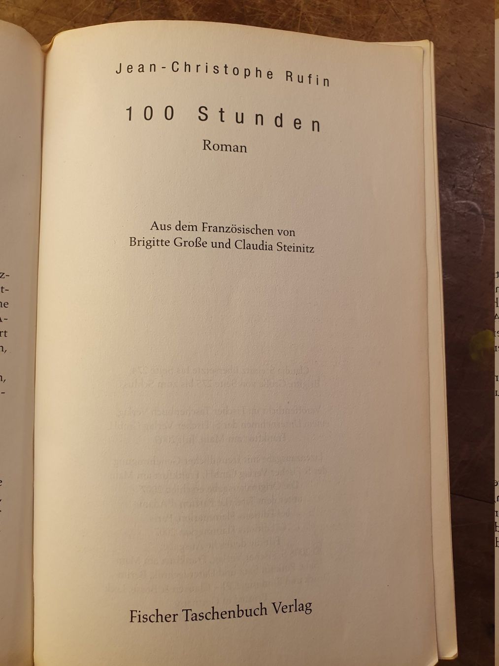 Bücher: 100 Stunden - Jean-Christophe Rufin – Gebraucht aus Zürich von loosebone 2
