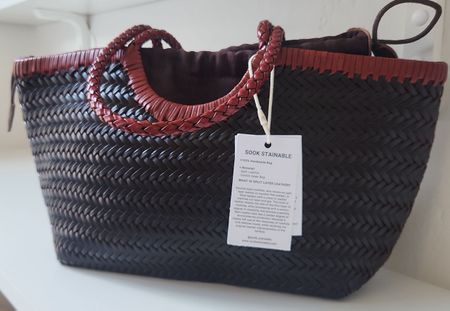 Sac à main en cuir tressé marron - Neuf avec étiquette