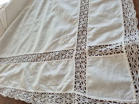 Tischdecke, Halbleinen, Vintage!