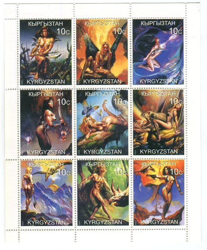 Alle Briefmarken: Block "Fantasy Erotik". Kirgisistan. – Neu und originalverpackt aus Basel von Butsch5