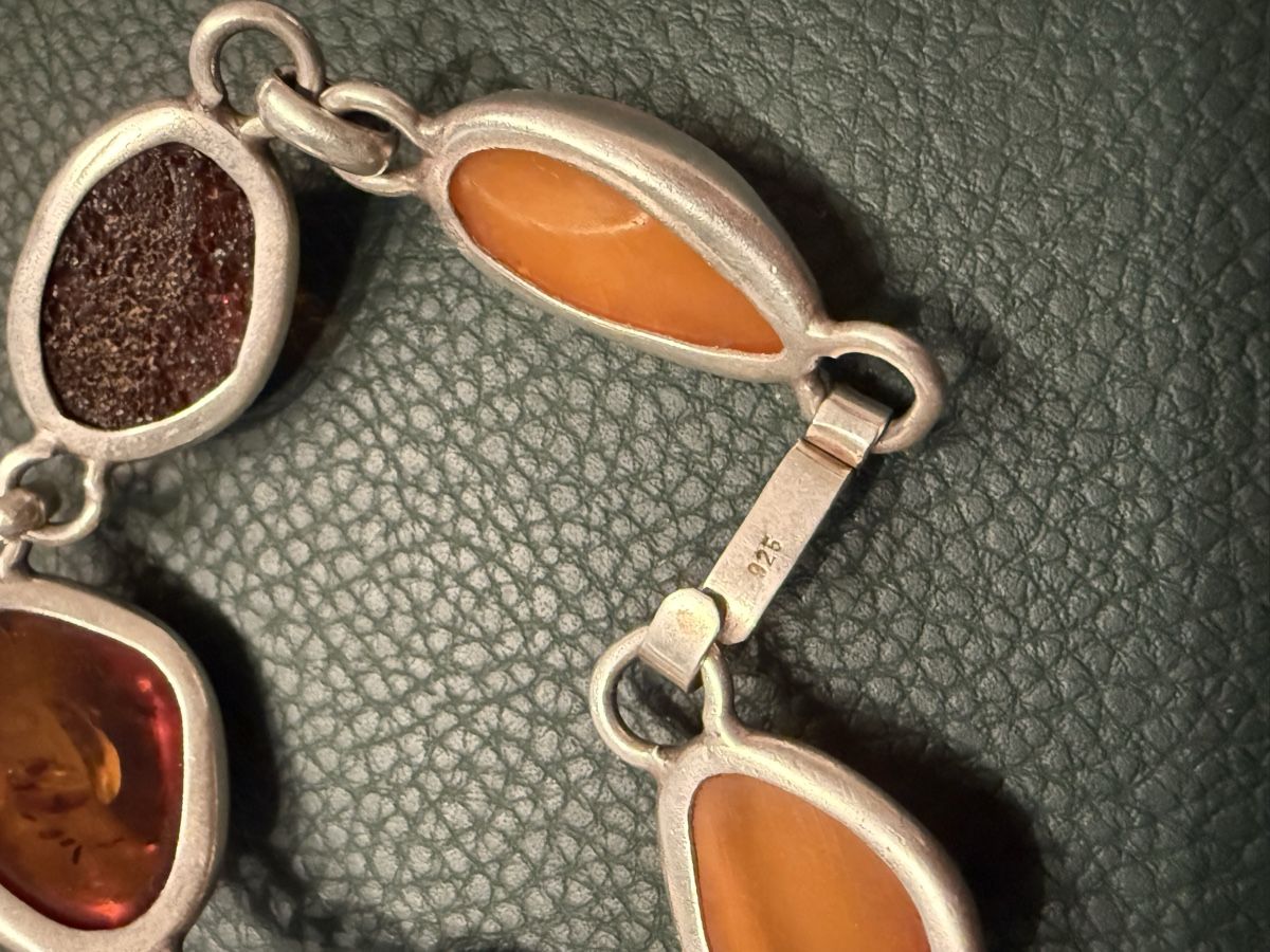 Bracciali & Braccialetti: Vintage Armband 925er Silber mit Bernstein – Usato da Wittnau venduto da Rewachen 4