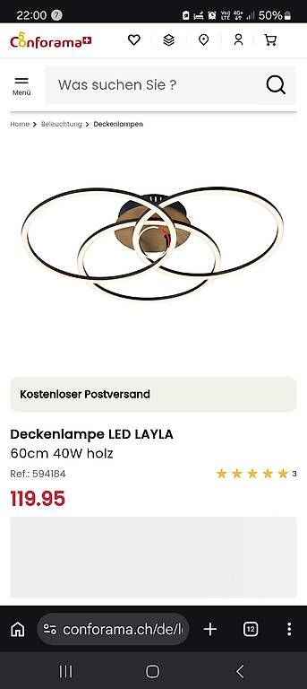 Lustres & lampes de plafonds: Deckenlampe LED LAYLA – D'occasion à Kerns par miroklee145