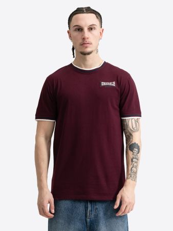 Lonsdale Quin T-Shirt - Oxblood & Navy M