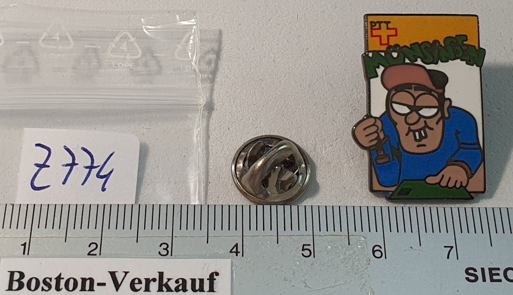 Placchette & Badge: Z774 - Pin PTT Post Münsingen   Nr. 142 – Usato da Reinach BL venduto da Boston-Verkauf 1