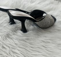 Zara Riemchen Sandaletten mit Strass, Schwarz, Gr. 38 ✨