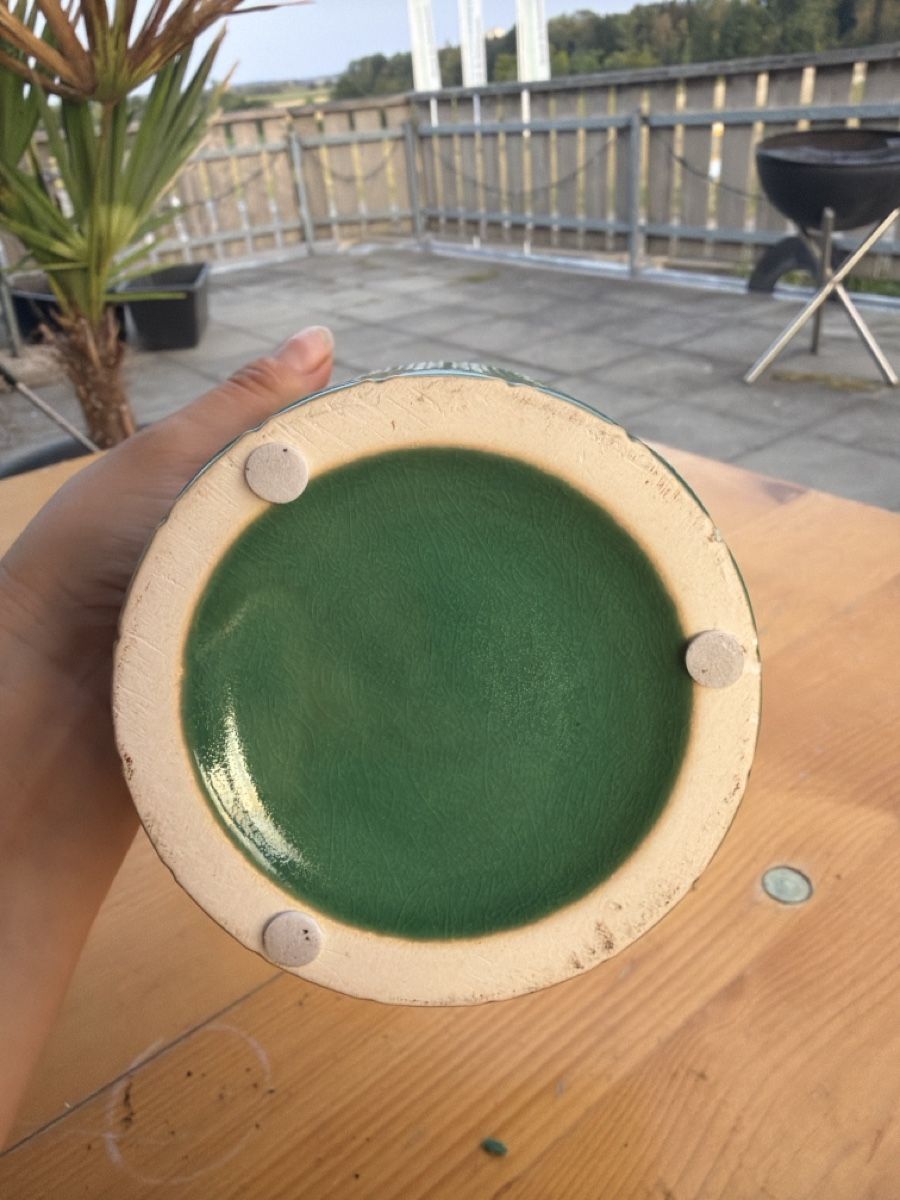 Pots de fleurs: Blumentopf grün gemustert Keramik  – D'occasion à Opfershofen TG par dan_nxk8 3