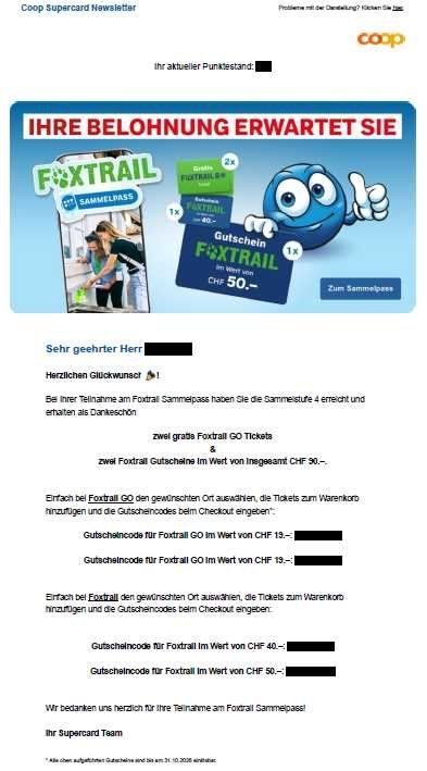Buoni: Foxtrail Gutschein wert 128.- – Nuovo e nell'imballaggio originale da Bönigen venduto da Labe